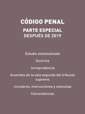 cover image of Código Penal. Parte especial, después de 2019